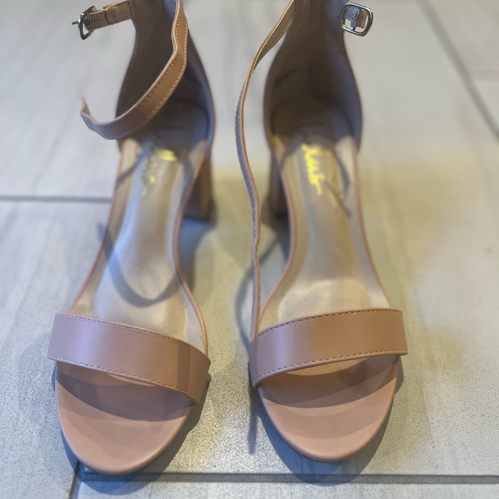 Lulu's Tan Heels with Ankle Strap